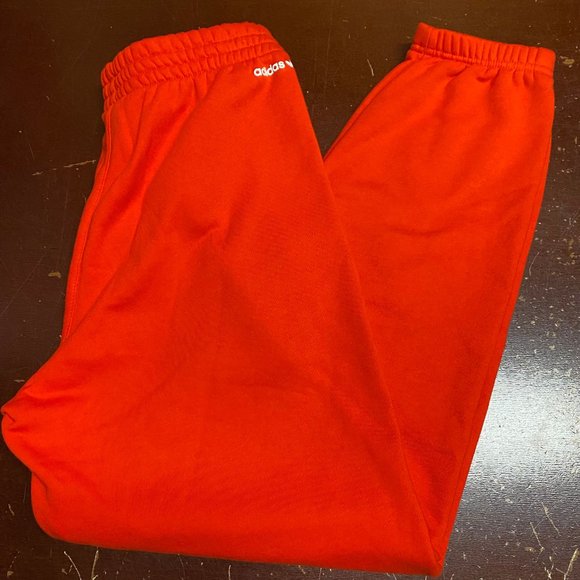 Adidas Originals Mens Red Elastic Waist Regular Fit Pull On Sweat Pants Size M - Picture 2 of 5